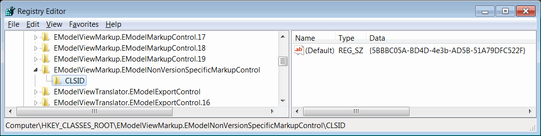 Version independent eDrawings Markup control GUID