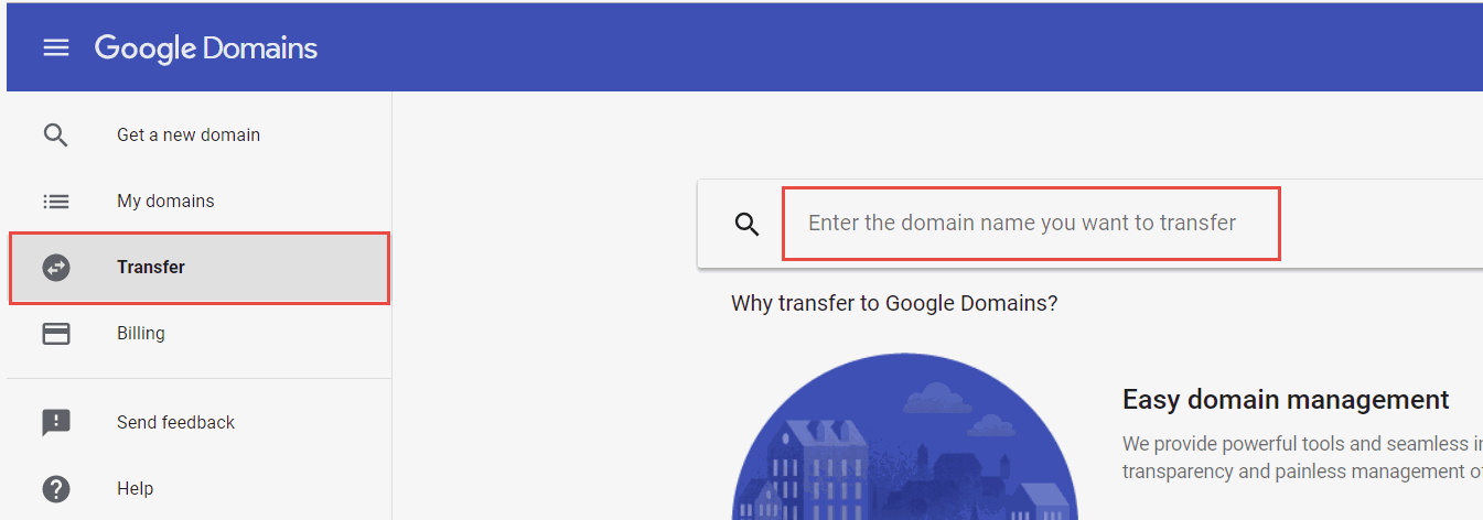 Transfer domain to google