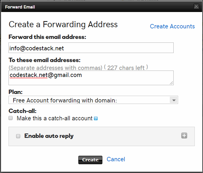 Forward E-Mail details