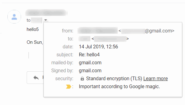 Received e-mail with encryption
