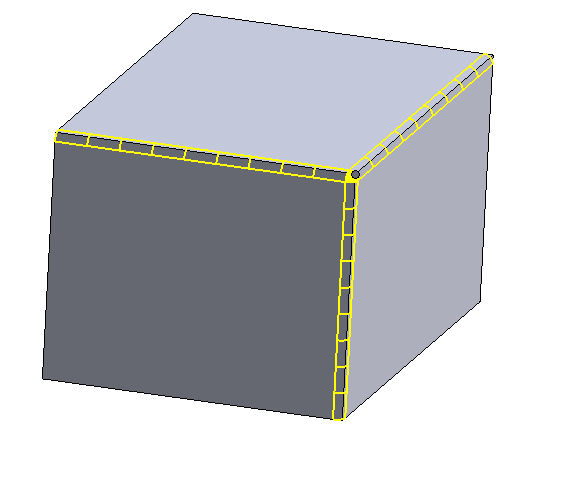 Fillet added to edges of vertex