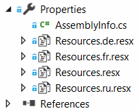 Resource files in the solutions