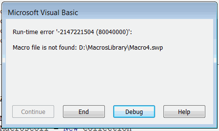 Macro not found error