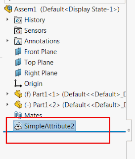 Attribute feature inserted to the Feature Manager Tree