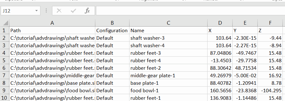 Export Components Positions