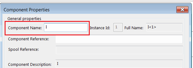 Component name in properties dialog
