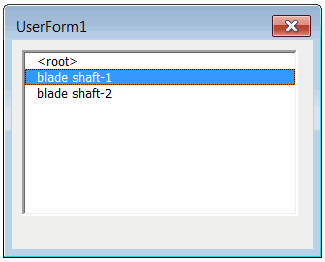 Where used form with the list of parent components
