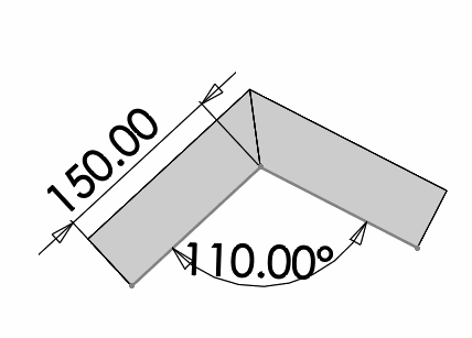 Dimensions in the sketch of weldment feature
