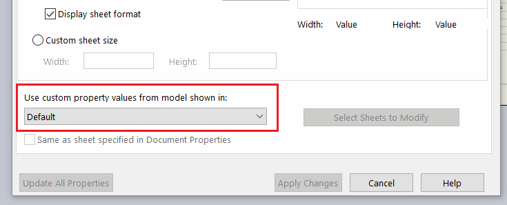 Drawing View for custom properties