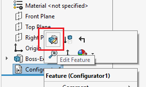 Editing the dimensions of the model via configurator form