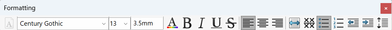 Note formatting