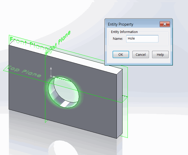 Named edge in SOLIDWORKS part