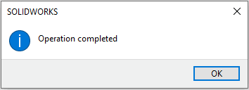 Message box displayed when exporting is completed