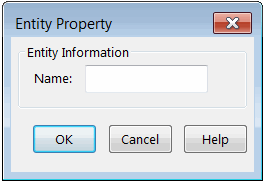 Entity Property dialog box for assigning the entity name