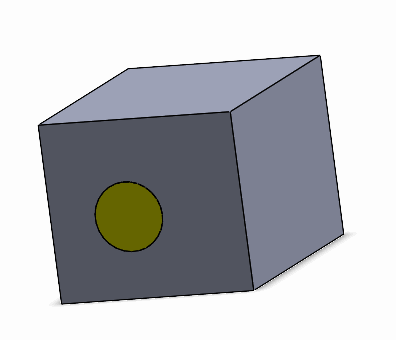 Hole filled with a temp geometry