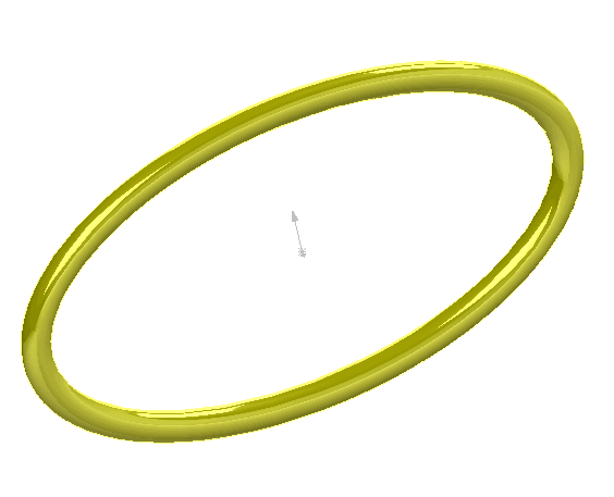 Circular profile swept along elliptical path