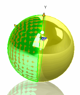 Reconstructed spherical surface from the half-sphere