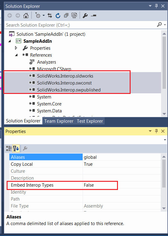 solidworks c# add in template download