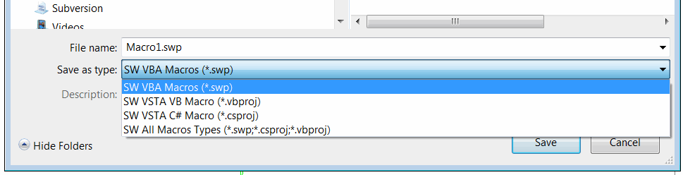 Saving recorded macro