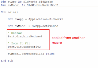 Code block inserted from recorded macro