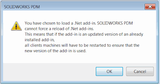Warning displayed when adding .NET add-in