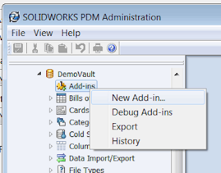 Adding new add-in in the Administration panel