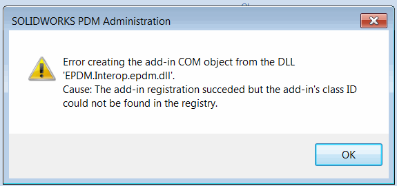 Class ID could not be fond in the registry