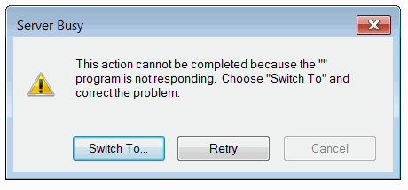 Program is not responding error