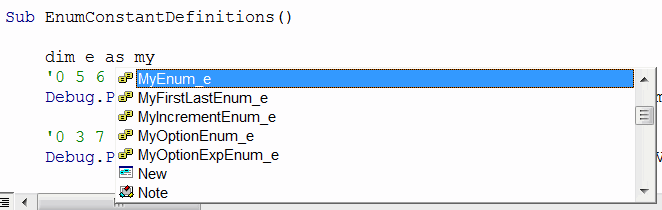 Enumerator type in intelli-sense