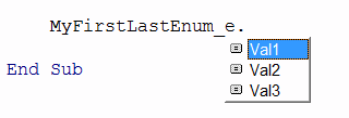 Only visible enumerator values displayed in intelli-sense