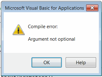 Compile error: Argument not optional
